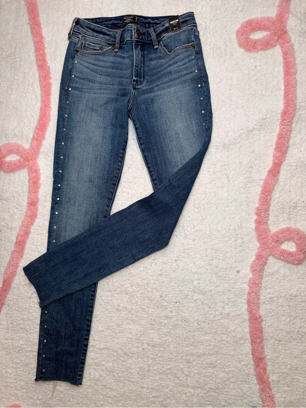 Abercrombie & Fitch Medium Blue Skinny Jeans with Side Studs